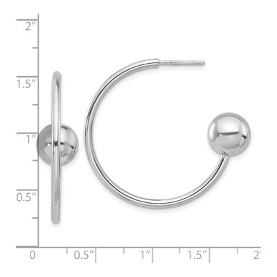 Sterling Silver 35mm Ball C- Hoop Earrings – view 5