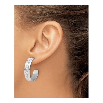 Sterling Silver 28mm C- Hoop Earrings – view 4