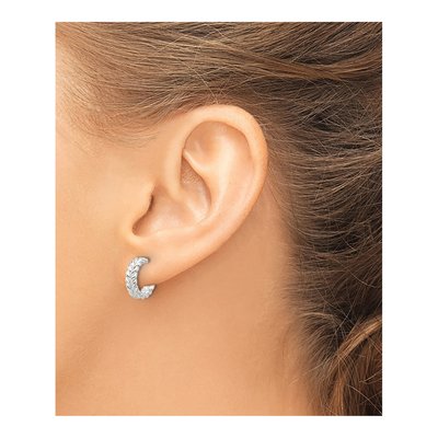 Sterling Silver 12mm Braided C- Hoop Earrings – view 4