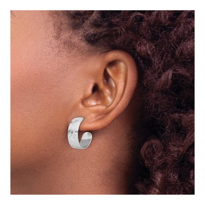 Sterling Silver 19mm C- Hoop Earrings – view 4