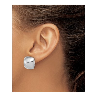 Sterling Silver Square Stud Earrings – view 3