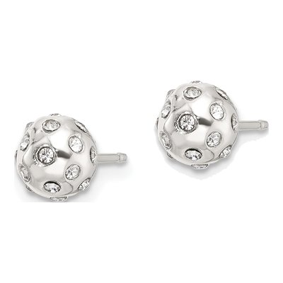 Sterling Silver Round CZ Ball Stud Earrings – view 3