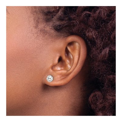 Sterling Silver Round CZ Ball Stud Earrings – view 4