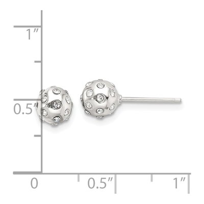Sterling Silver Round CZ Ball Stud Earrings – view 5