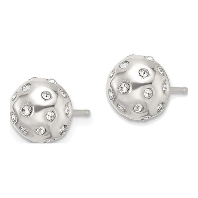 Sterling Silver Round CZ Ball Stud Earrings – view 3