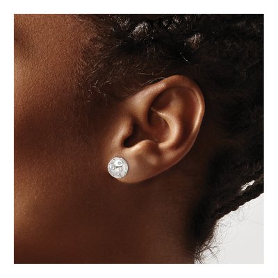 Sterling Silver Round CZ Ball Stud Earrings – view 4