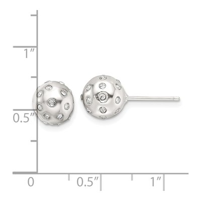 Sterling Silver Round CZ Ball Stud Earrings – view 5