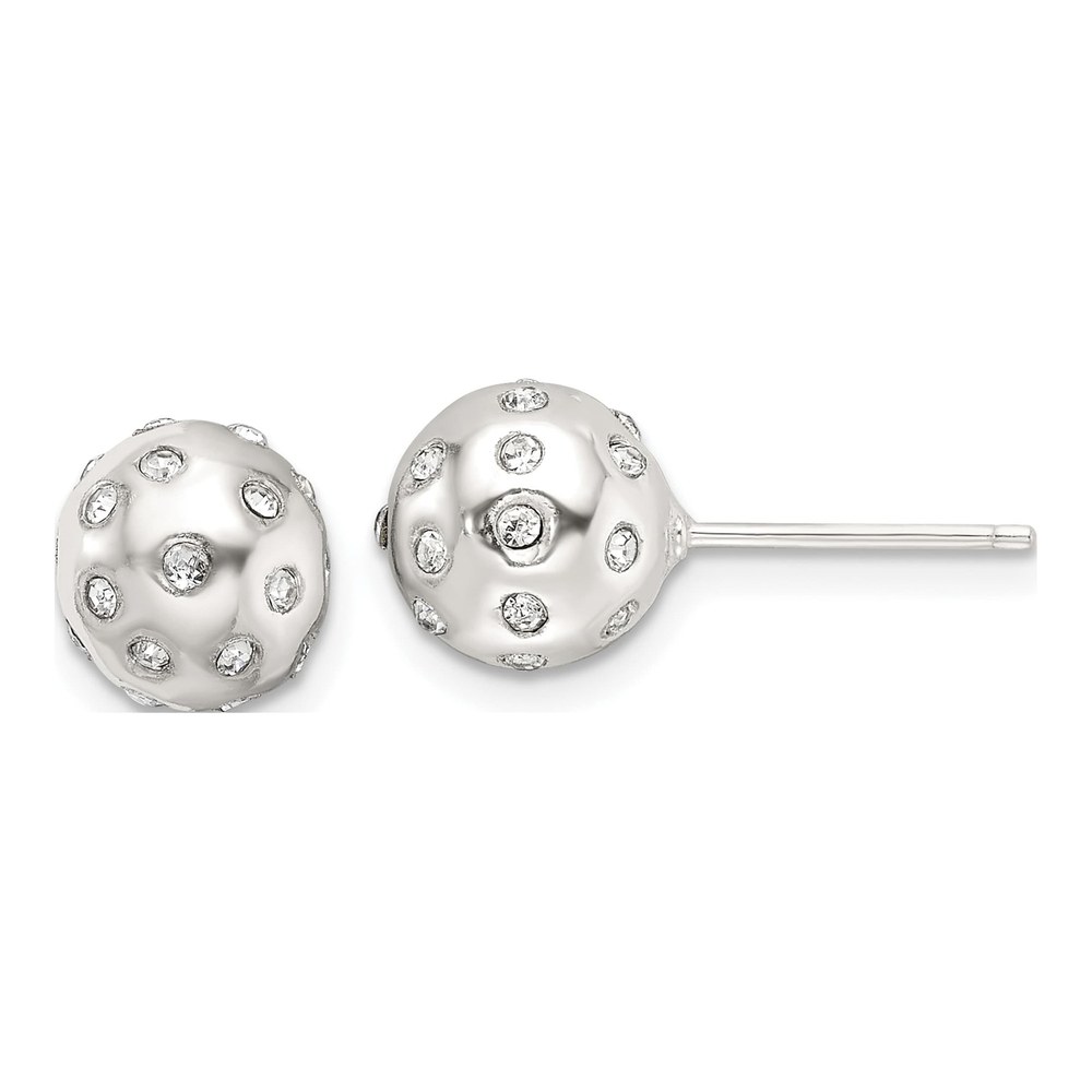 Sterling Silver Round CZ Ball Stud Earrings
