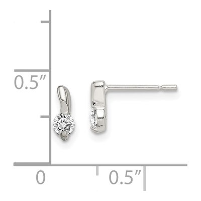 Sterling Silver 3mm Round CZ Stud Earrings – view 5