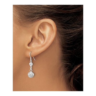 Sterling Silver CZ Knot Dangle Earrings, French Wire – view 4