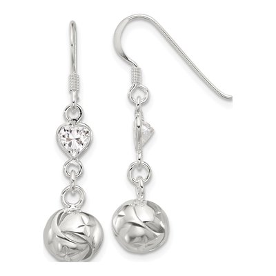 Sterling Silver CZ Knot Dangle Earrings