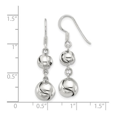 Sterling Silver CZ Knot Dangle Earrings – view 5