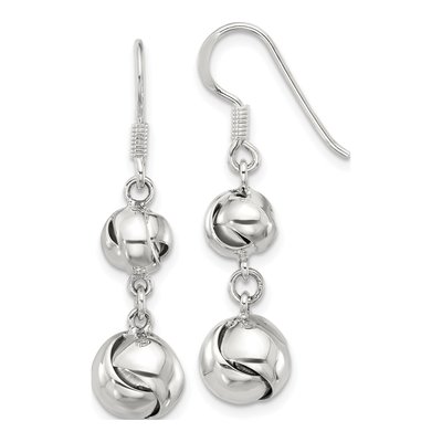 Sterling Silver CZ Knot Dangle Earrings
