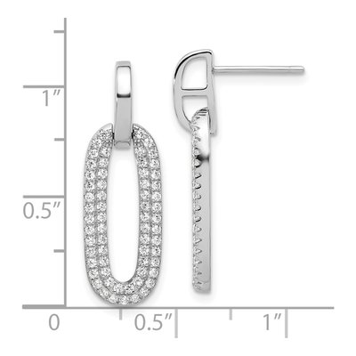 Sterling Silver CZ Pave Dangle Earrings – view 5