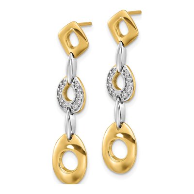 Gold-Plated Sterling Silver CZ Dangle Earrings – view 3
