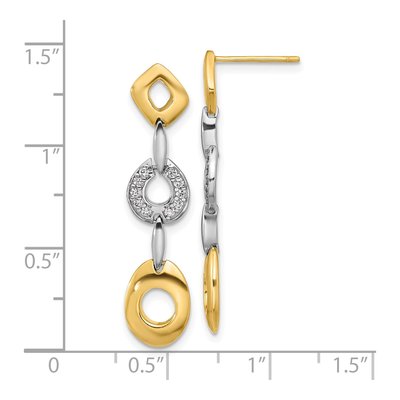 Gold-Plated Sterling Silver CZ Dangle Earrings – view 5