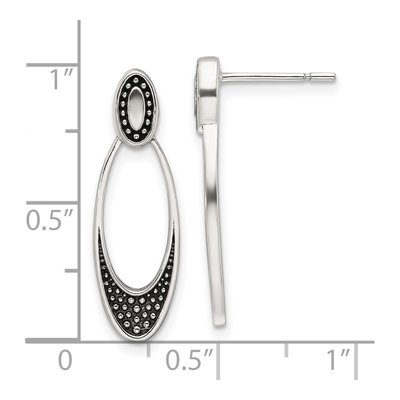 Sterling Silver Oval Dangle Earrings – view 5