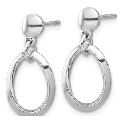 Sterling Silver Oval Link Dangle Earrings – view 3