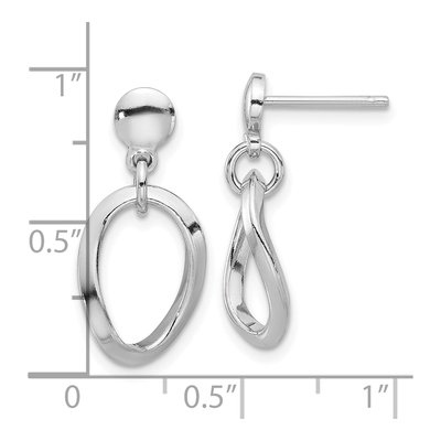 Sterling Silver Oval Link Dangle Earrings – view 5