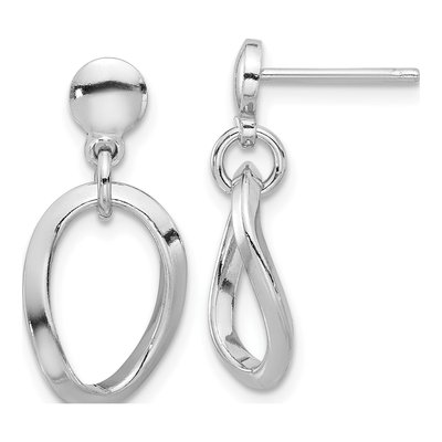 Sterling Silver Oval Link Dangle Earrings