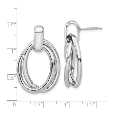 Sterling Silver Double Link Dangle Earrings – view 5