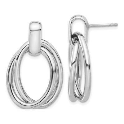 Sterling Silver Double Link Dangle Earrings