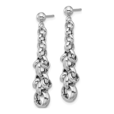 Sterling Silver Link Dangle Earrings – view 2