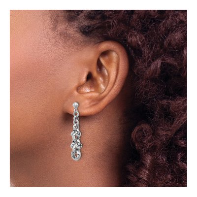 Sterling Silver Link Dangle Earrings – view 3