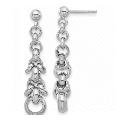 Sterling Silver Link Dangle Earrings