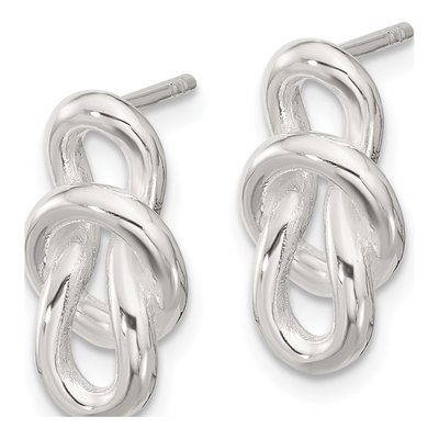 Sterling Silver Fancy Knot Dangle Earrings – view 3