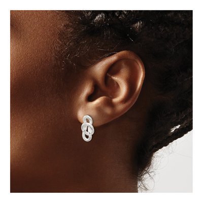 Sterling Silver Fancy Knot Dangle Earrings – view 4