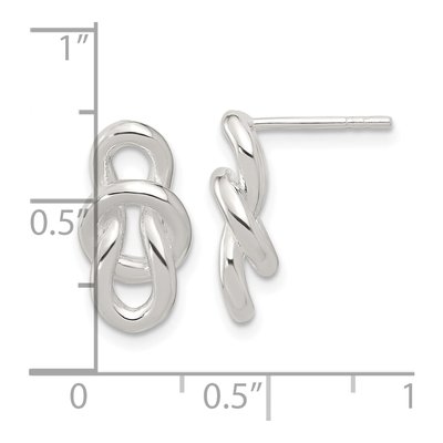 Sterling Silver Fancy Knot Dangle Earrings – view 5