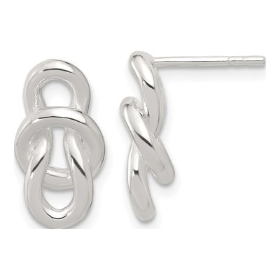 Sterling Silver Fancy Knot Dangle Earrings