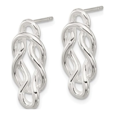 Sterling Silver Double Knot Dangle Earrings – view 3