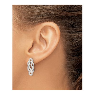 Sterling Silver Double Knot Dangle Earrings – view 4
