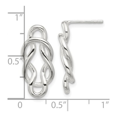 Sterling Silver Double Knot Dangle Earrings – view 5