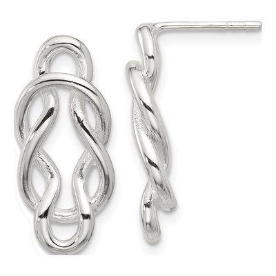 Sterling Silver Double Knot Dangle Earrings