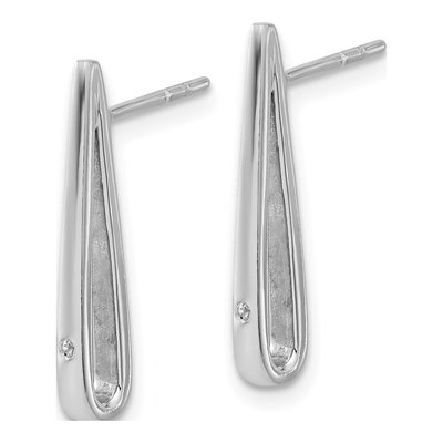 Sterling Silver CZ Teardrop Dangle Earrings – view 3