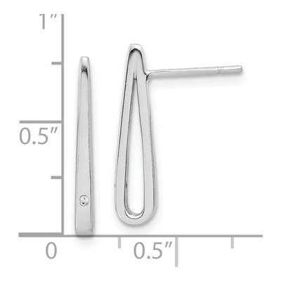 Sterling Silver CZ Teardrop Dangle Earrings – view 5