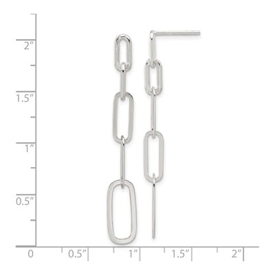 Sterling Silver Paperclip Link Dangle Earrings – view 5