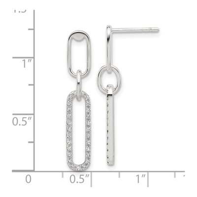 Sterling Silver CZ Dangle Earrings – view 5