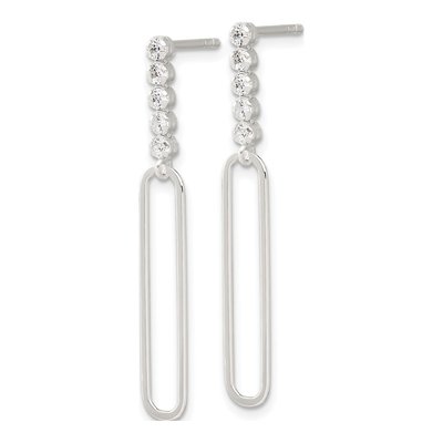 Sterling Silver CZ Dangle Earrings – view 3