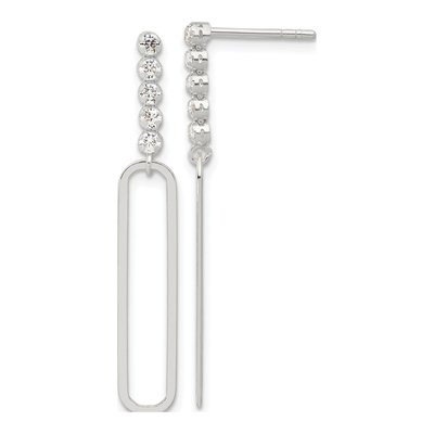 Sterling Silver CZ Dangle Earrings