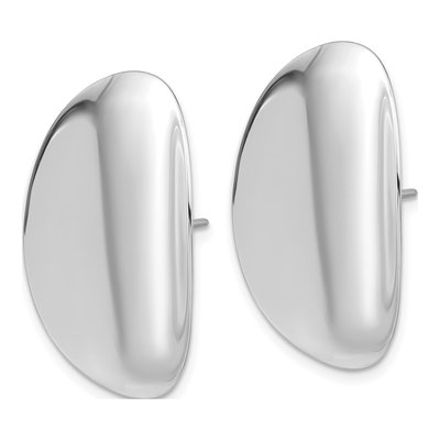 Sterling Silver Concave Disc Stud Earrings – view 3