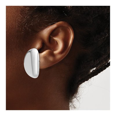 Sterling Silver Concave Disc Stud Earrings – view 4