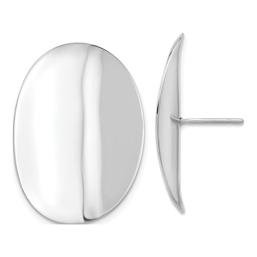 Sterling Silver Concave Disc Stud Earrings