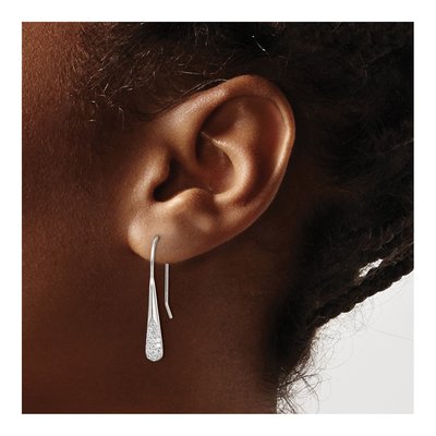 Sterling Silver CZ Threader Earrings – view 4