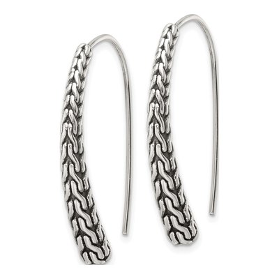 Sterling Silver Woven Threader Earrings – view 3