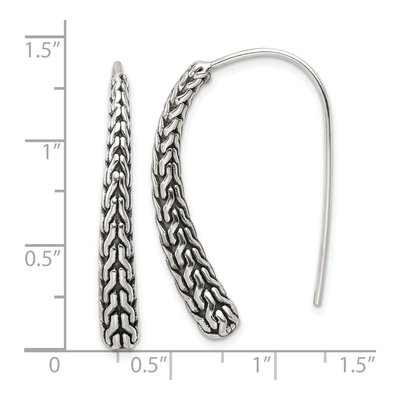 Sterling Silver Woven Threader Earrings – view 5