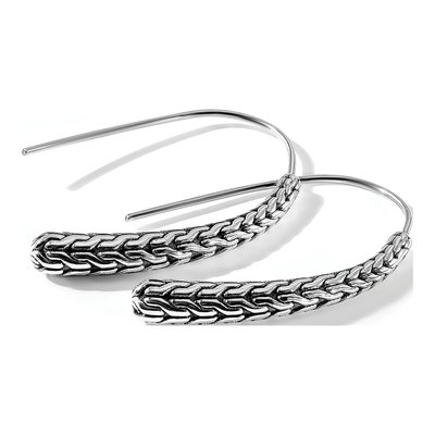Sterling Silver Woven Threader Earrings – view 6